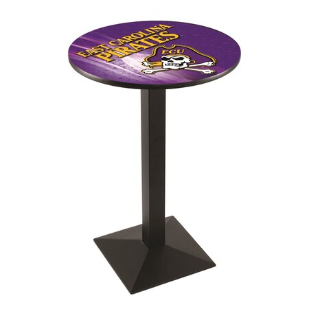 Holland Bar Stool Co 42" Blk Wrinkle East Carolina Pub Table, 28" dia. Top L217B4228Ecarol-D2
